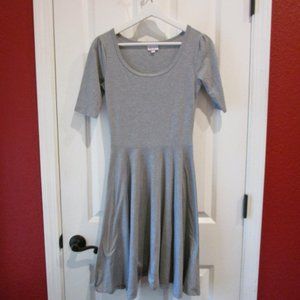 LuLaRoe Shimmer gray women's Nicole Dress sz XS